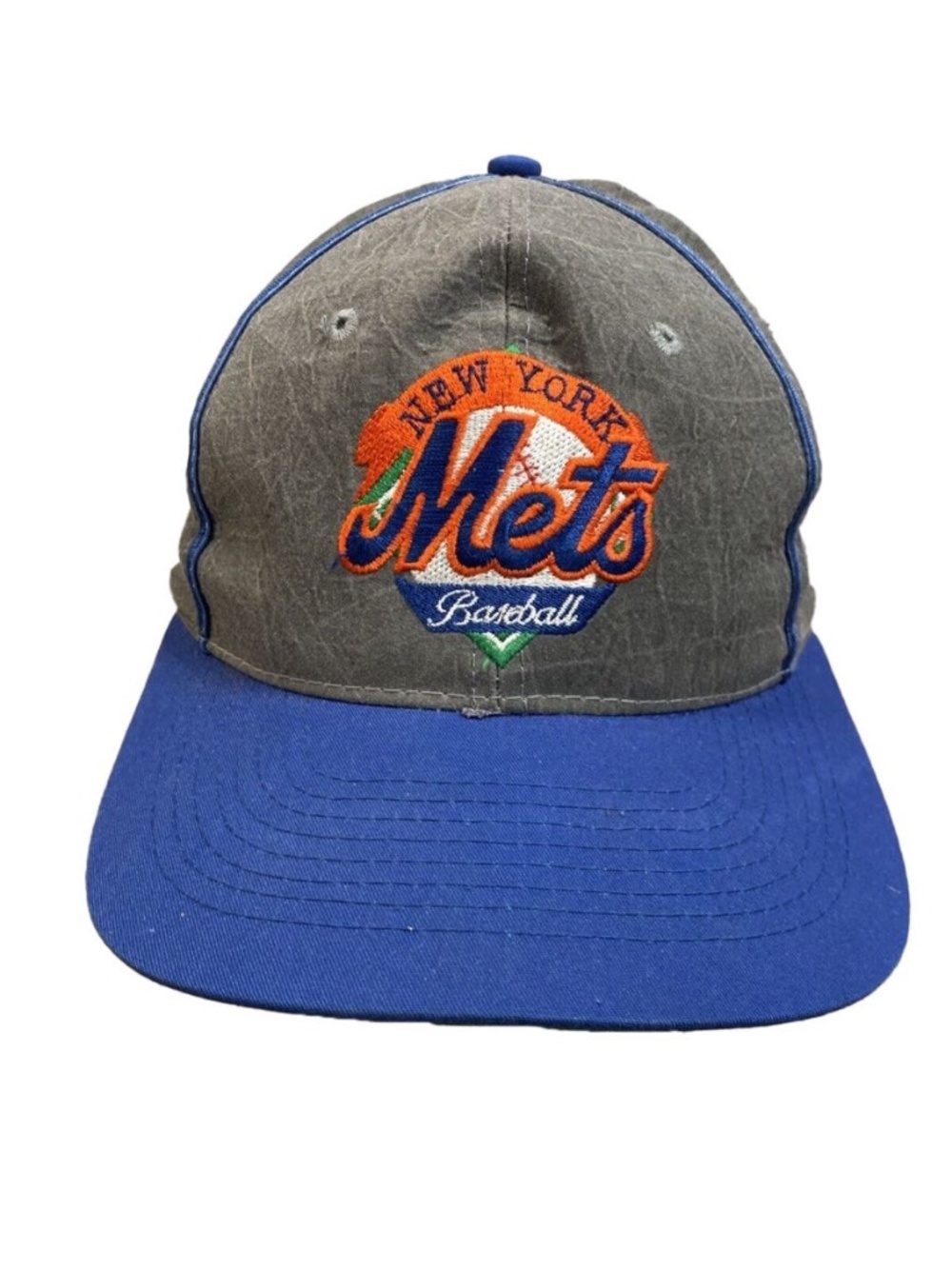New York Mets Baseball Hat — Gray & Royal Blue